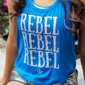 Rebel Athletic Tulip Tank - Electric Blue